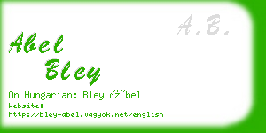 abel bley business card